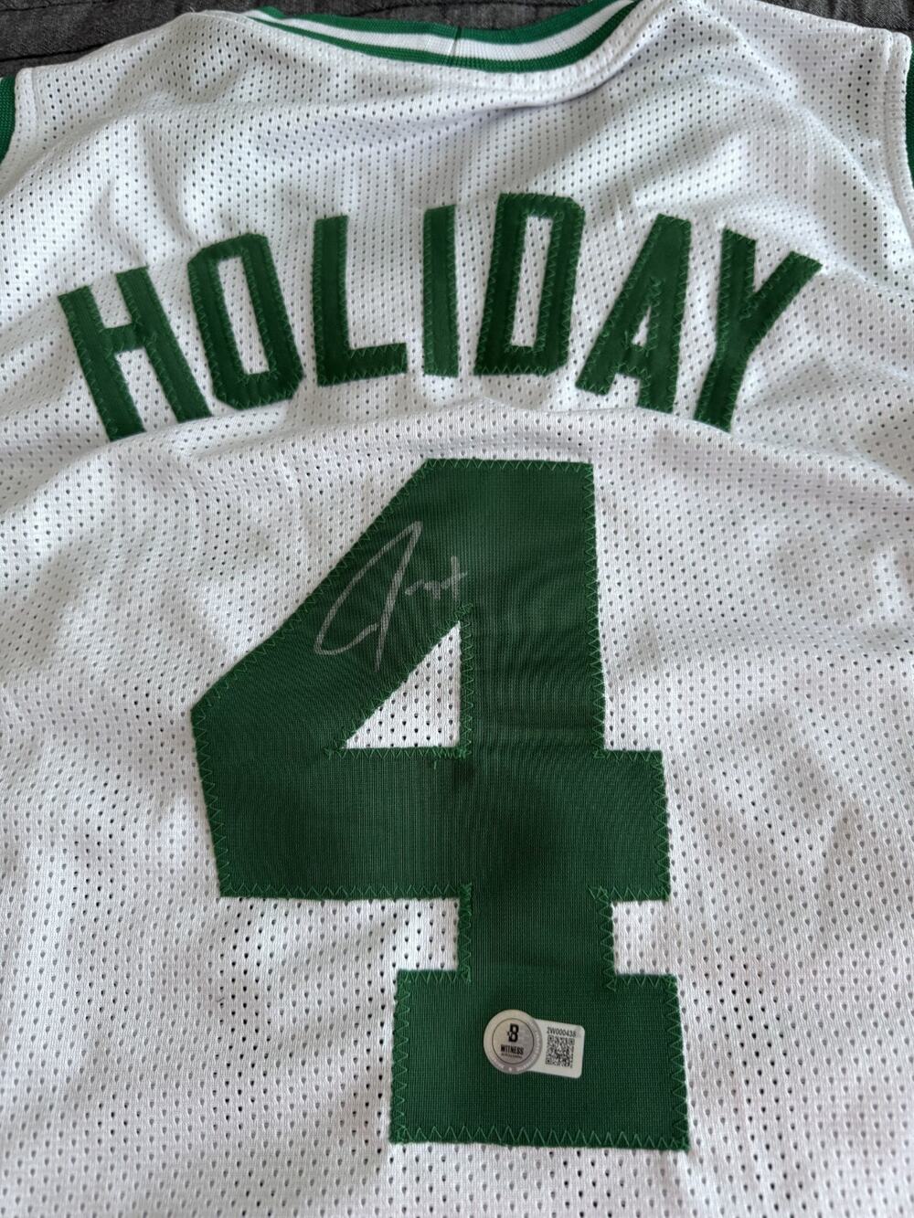 Autographed Jrue Holiday NBA Boston Celtics Signed Stitched Jersey BAS COA